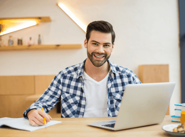 Student with laptop